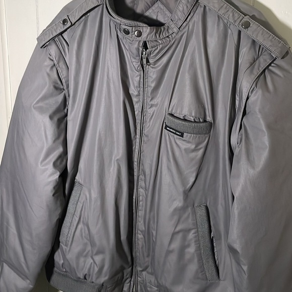 Vintage Members Only 80% Down Waterfowl Gray Convertible Bomber Jacket / XL - Picture 2 of 11